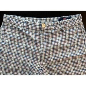 Vineyard Vines Club Short Mens 30 Blue Plaid 10" Seersucker‎ Bermuda Resortwear